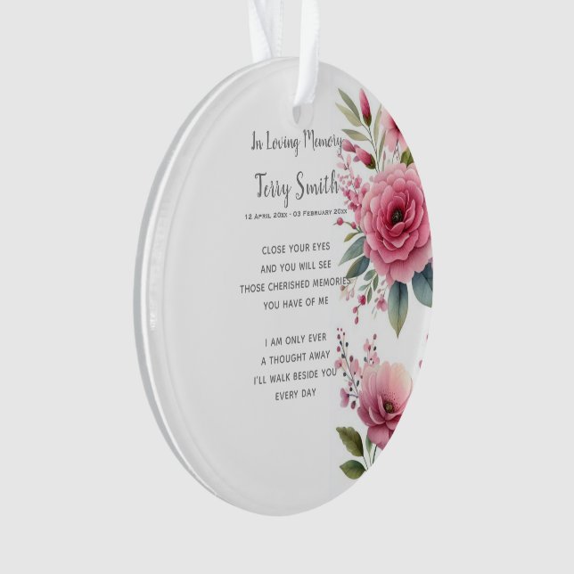 Ornamento Floral Rosa para Funeral / Memorial (Frente)