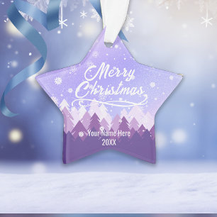 Ornamento Floresta de Neve Puro e Pacífica Feliz Natal