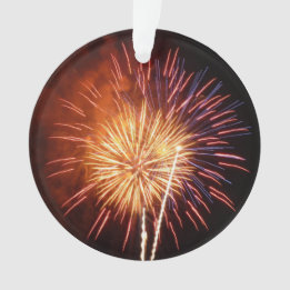 Ornamento Fogo de Artifício Vermelho, Branco e Azul I Patrió