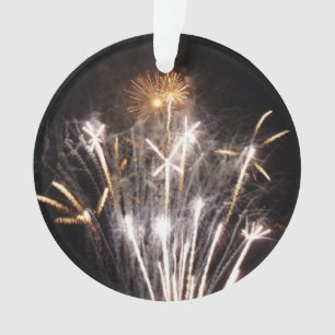 Ornamento Fogos de Artifício Brancos e Dourados II Celebraçã