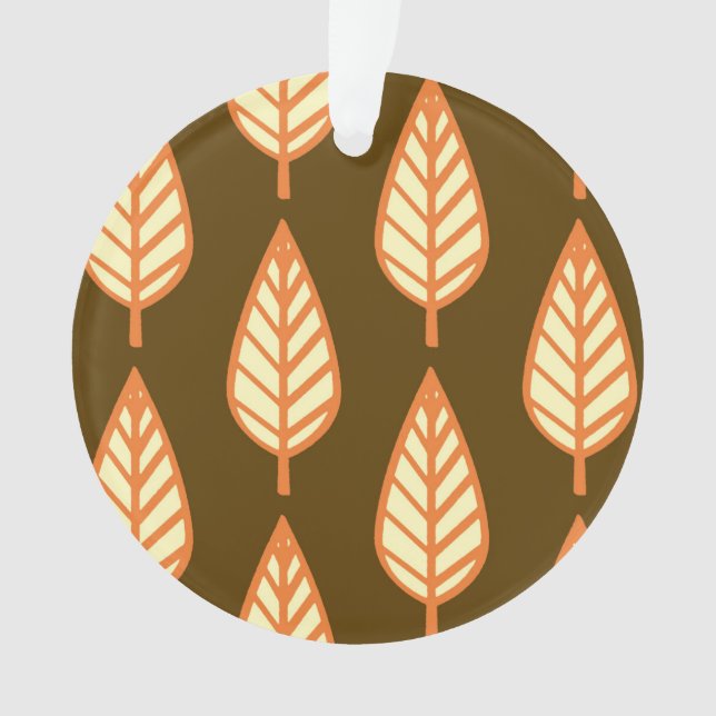 Ornamento Folha de faia - Laranja e castanho (Frente)