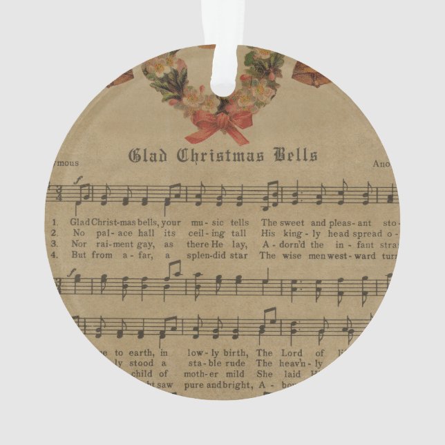 Ornamento Folha de música da canção de natal do natal (Verso)