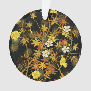 Ornamento Folhas de Outono Japonesas Antigas Botânicas
