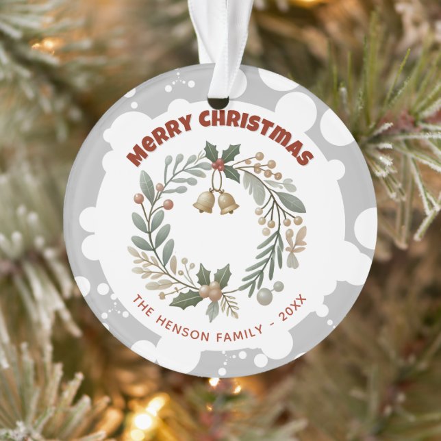 Ornamento Foliage Wreath Felry Christmas Family Holiday (Árvore)