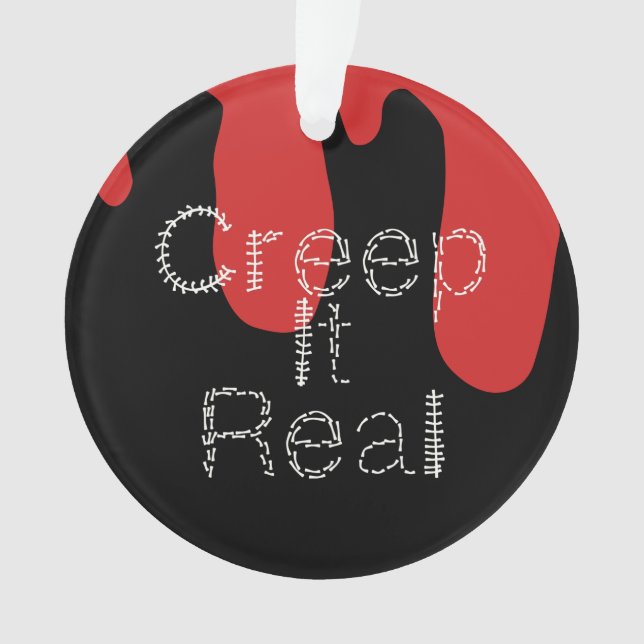 Ornamento Fonte Desenhada à Mão Creep it Real Sangue Hallowe (Frente)