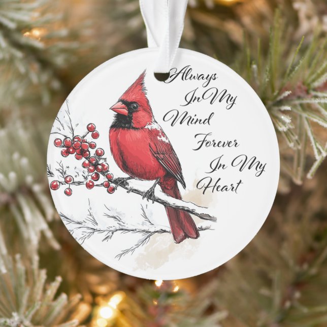 Ornamento Forever in My Heart – Cardinal Memorial Ornament (Árvore)