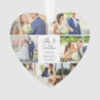 Forma de Coração de Colagem de Fotos de Casamento 