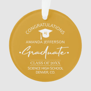 Ornamento Formatura Ano de aula e laranja FOTO escolar