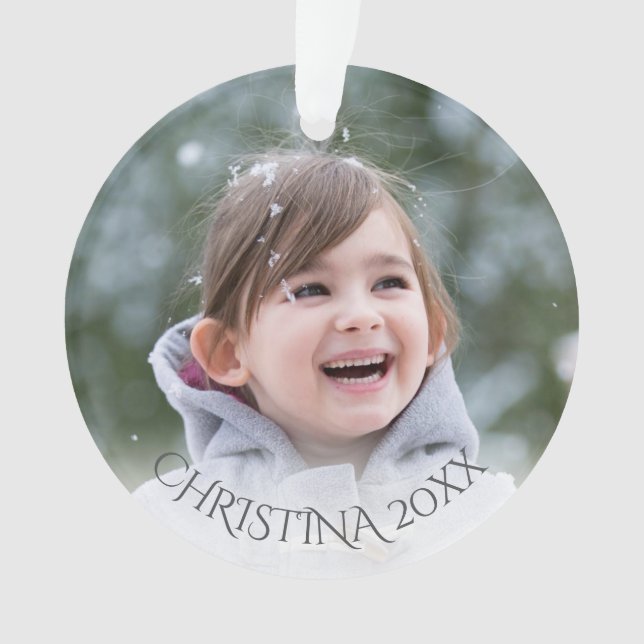 Ornamento Foto com feriado conhecido Monogrammed (Frente)
