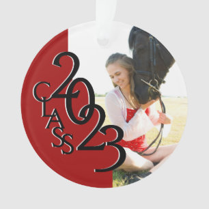 Ornamento Foto da Classe Personalizada Vermelha 2023