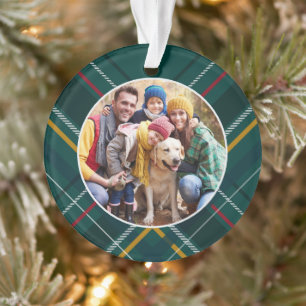 Ornamento Foto da família de quadros de xadrez de Natal ver