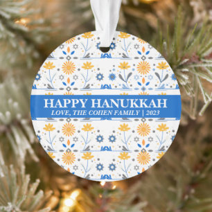 Ornamento Foto da família Simple Elegant Modern Hanukkah
