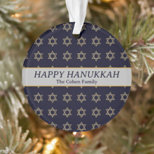 Ornamento Foto da família Simple Elegant Modern Hanukkah