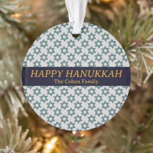 Ornamento Foto da família Simple Elegant Modern Hanukkah