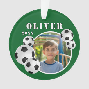 Ornamento Foto de Bola de Futebol Verde Esportes