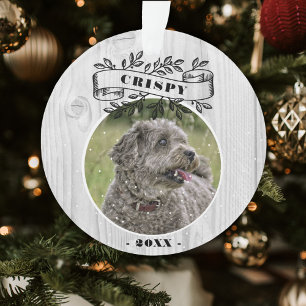 Ornamento Foto de Cachorro em Madeira Rústica Personalizada 