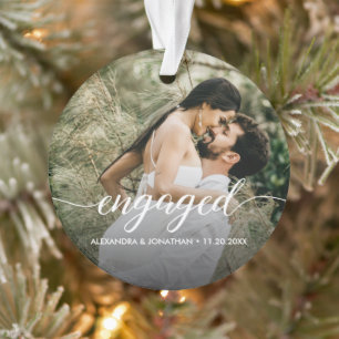 Ornamento Foto de casal noivo personalizada de dupla face