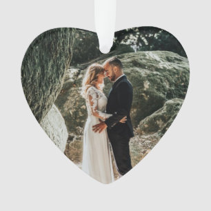 Ornamento Foto de casamento 1rua Natal como Esposa Marido