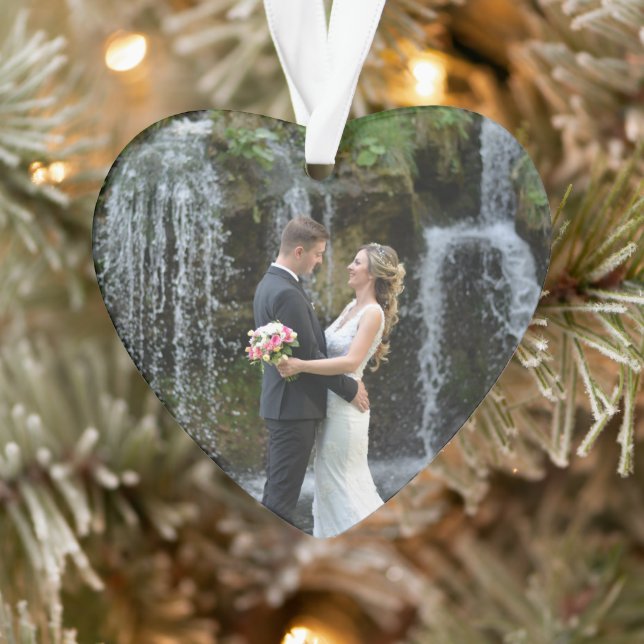 Ornamento Foto de casamento de recém-casados (Árvore)