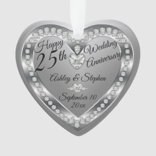 Ornamento Foto de Diamantes Silver do 25