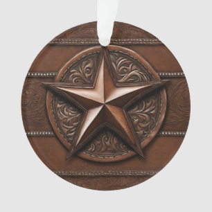 Ornamento Foto de Estrela Country Western Cowboy de Fazenda 
