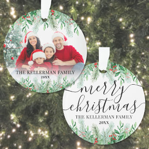 Ornamento Foto de Família Botânica Feliz Natal