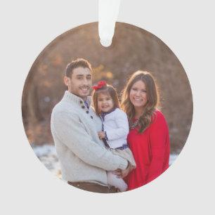 Ornamento Foto de Família Personalizada para Férias