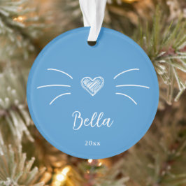 Ornamento Foto de Gato Fofo Azul