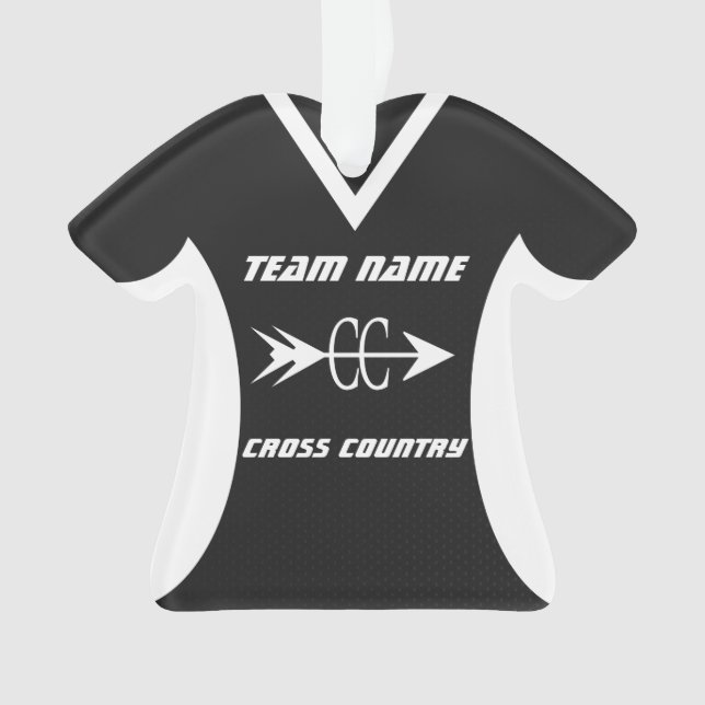 Ornamento Foto de Jersey Cross Country Black Sports (Frente)