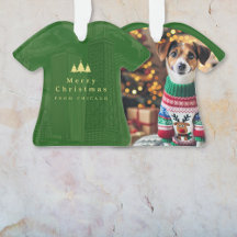 Foto de Natal Chicago Green Gold Personalizada
