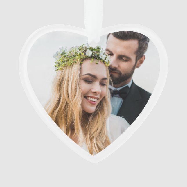 Ornamento Foto de Natal de 1 rua no Newlyweds (Frente)