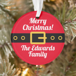 Ornamento Foto de Natal de animação de barriga de Papai Noel