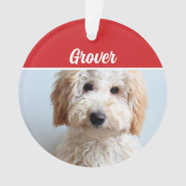 Ornamento Foto de Natal de Feriado de Cão Labradoodle