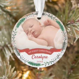 Ornamento Foto de Natal do bebê
