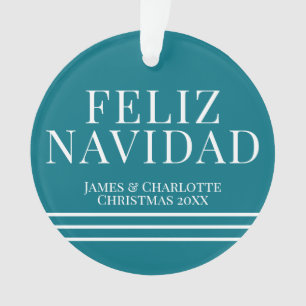 Ornamento Foto de Natal do Cholé Feliz Navidad Minimalista
