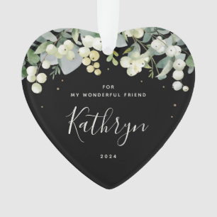 Ornamento Foto de Natal em forma de coração para a minha ami