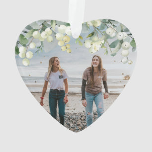 Ornamento Foto de Natal em forma de coração para a minha ami