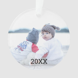 Ornamento Foto de Natal Lado de Silver Snowflake 2