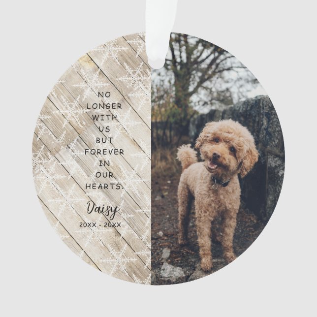 Ornamento Foto De Natal Para Sempre Em Nossos Corações (Frente)