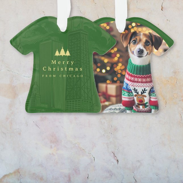 Ornamento Foto de Natal Personalizada (Custom Christmas Photo Ornament (front and back))