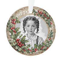 Foto de Natal Personalizada Holly com Moldura Acrí