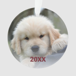 Ornamento Foto de Natal unilateral do Floco de Neve Rosa