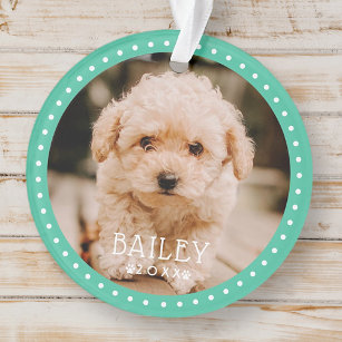 Ornamento Foto de Pet Dog Puppy Paw, pontos modernos e lúdic