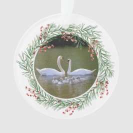 Ornamento Foto de Swan com quadro de berry