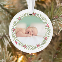 Foto do Bebê de Feriado Verde de Natal
