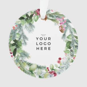 Ornamento Foto do logotipo ou texto Feriados mais felizes