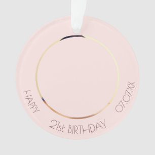 Ornamento Foto elegante, simples, com rosa de ouro