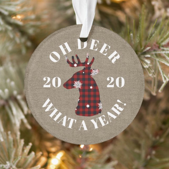 Ornamento Foto Engraçada De Deer 2020 (Árvore)