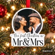 Nosso Primeiro Natal Sr e Sra Foto Personalizada e