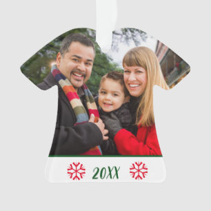 Ornamento Foto Festiva De Família De 2 Lados Foto Snowflake